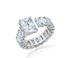 Load image into Gallery viewer, Crislu Semi Eternity Open Cocktail Ring Finished in Pure Platinum