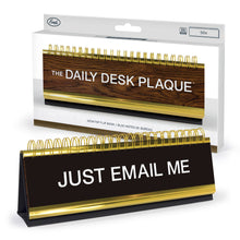 Load image into Gallery viewer, Daily Desk Plaque Desktop Flip Book 50 Fun Phrases reads Just email me