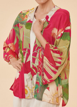 Load image into Gallery viewer, Powder Delicate Tropical in Dark Rose Kimono Jacket