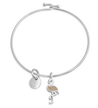 Load image into Gallery viewer, Dune Jewelry Beach Charm Bangle Flamingo Shape - FINAL SALE