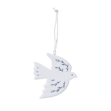 Load image into Gallery viewer, Dove-Shaped Ornament with simple leaf design