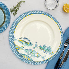 Load image into Gallery viewer, Vietri Elba's Fish Dinner Plate on a set table