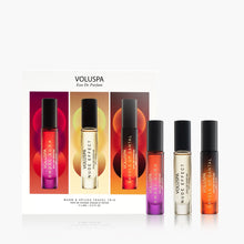 Load image into Gallery viewer, Voluspa Eau De Parfum Warm & Spiced Travel Trio with box