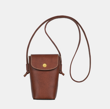 Load image into Gallery viewer, Longchamp Épure Phone Case in brown leather