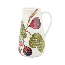Load image into Gallery viewer, Vietri Fico Large Pitcher painted with green leaves and figs