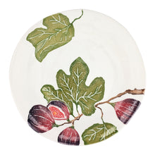 Load image into Gallery viewer, Vietri Fico Round Platter painted with green leaves and figs
