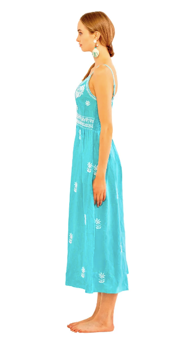 Gretchen Scott Designs Hand Embroidered Midi/Maxi Dress - Fiesta Time AGAPANTHUS Gretchen Scott Designs Hand Embroidered Midi/Maxi Dress - Fiesta Time AGAPANTHUS