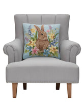 Load image into Gallery viewer, Floral Egg Bunny Hook Pillow on a chair