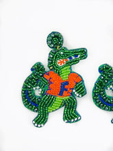 Load image into Gallery viewer, Florida Gator Beaded Alligator Earrings