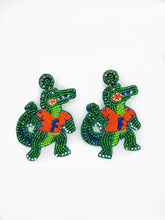 Load image into Gallery viewer, Florida Gator Beaded Alligator Earrings