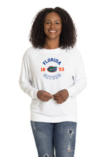 Load image into Gallery viewer, woman wearing a Florida gators long sleeve white shirt
