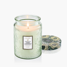 Load image into Gallery viewer, Voluspa French Cade & Lavender Large Jar Candle glass jar with metal lid