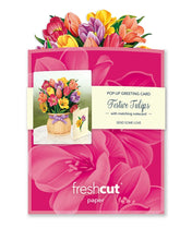 Load image into Gallery viewer, FreshCut Paper Mini Festive Tulips Pop-Up Greeting Card