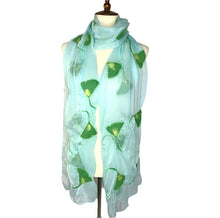 Load image into Gallery viewer, Pomegranate Moon Ginkgo Spring Chiffon Scarf