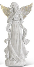 Load image into Gallery viewer, Gray Resin Angel w/ Gold Leaf Wings
