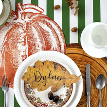Load image into Gallery viewer, Hester & Cook Die-cut Pumpkin Placemat on a holiday table