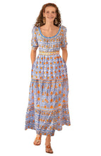 Load image into Gallery viewer, Gretchen Scott Designs Cotton All Dolled Up Midi/Max Dress – East India - Periwinkle/Orange