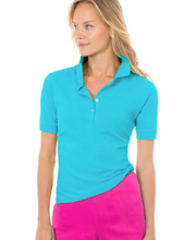 Load image into Gallery viewer, Gretchen Scott Designs GripeLess - Cotton Piqué Polo Shirt - Turquoise - FINAL SALE