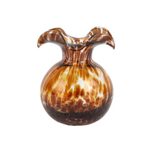 Load image into Gallery viewer, Vietri Hibiscus Glass Brown Tortoiseshell Bud Vase
