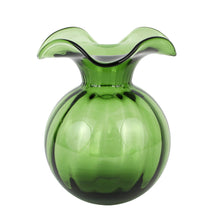 Load image into Gallery viewer, Vietri Hibiscus Glass Dark Green Medium Fluted Vase