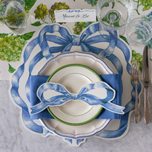 Load image into Gallery viewer, Hester & Cook Die-cut Heirloom Blue Bow Placemat - 12 sheets