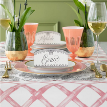 Load image into Gallery viewer, Hester & Cook Pink Lattice Runner on a table