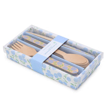 Load image into Gallery viewer, Hydrangea 30 Pc Birchwood Cutlery Set