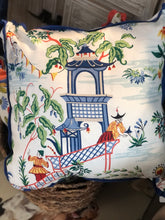 Load image into Gallery viewer, Tian Navy W/ Cupcake Flange Pillow 22" - FINAL SALE