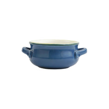 Load image into Gallery viewer, Shallow blue bowl with two small handles