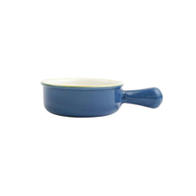 Load image into Gallery viewer, Round blue bowl with single handle
