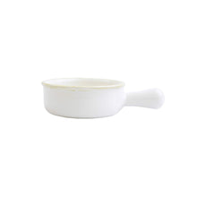 Load image into Gallery viewer, Round white bowl with single handle