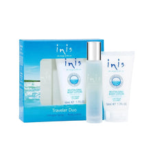 Load image into Gallery viewer, Inis Traveler Duo box with lotion bottle and cologne spray