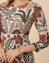 Load image into Gallery viewer, Island Fringe Dress Serpentine Floral Cream