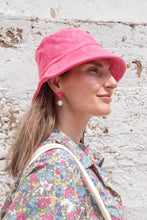 Load image into Gallery viewer, woman wearing pink Terry Cloth Bucket Hat