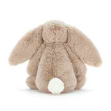 Load image into Gallery viewer, Jellycat Bashful Beige Plush Bunny back view with a white tail
