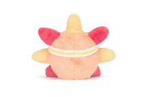 Load image into Gallery viewer, Small plush toy with pink and yellow accents on a white background