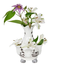 Load image into Gallery viewer, Juliska Country Estate 6" Tulipiere Vase - Flint Grey with flowers