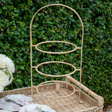 Load image into Gallery viewer, Juliska Provence Rattan Whitewash Three Tiered Plate Server