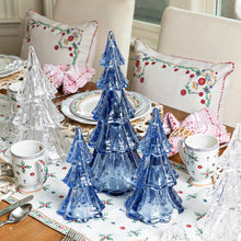 Load image into Gallery viewer, table set with h Juliska Berry and Thread Stackable Glass Trees in blue and clear