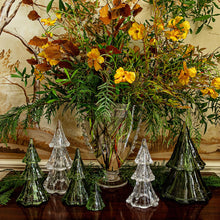 Load image into Gallery viewer, a collection of Juliska's Berry and Thread Clear and green Stackable Glass Trees