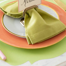 Load image into Gallery viewer, Die-cut Bright Green French Frame Placemat close up