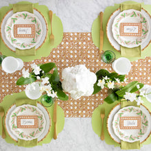 Load image into Gallery viewer, Die-cut Bright Green French Frame Placemat on a spring table