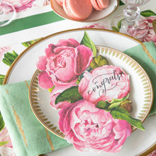 Load image into Gallery viewer, Table Accent with three pink peonies, hand written Congrats on one