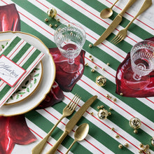 Load image into Gallery viewer, Hester & Cook Green & Red Awning Stripe Runner set on a Christmas table
