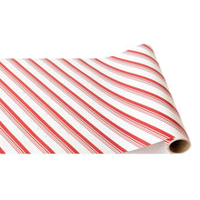 Load image into Gallery viewer, red and white diagonal striped paper table runner