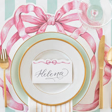 Load image into Gallery viewer, Hester & Cook Pink Bow Place Card - Pack of 12