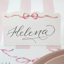 Load image into Gallery viewer, Hester & Cook Pink Bow Place Card - Pack of 12
