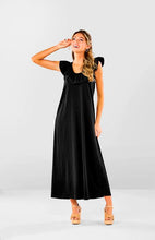 Load image into Gallery viewer, Kimi Ruffle Maxi Dress - Black - FINAL SALE