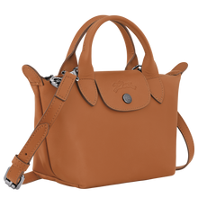 Load image into Gallery viewer, Longchamp Le Pliage Xtra Top Handle Handbag - X-Small in the color Cashew side view