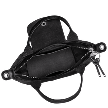 Load image into Gallery viewer, Longchamp Le Pliage Energy X-Small Top Handle Bag in black open showing interior